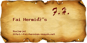 Fai Hermiás névjegykártya